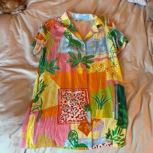 FRNCH Multicolor Geometric Shirt Dress